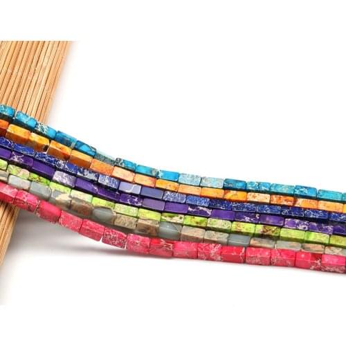 Natural Stone Beads For Jewelry Making Rectangle Emperor Stone Loose Beads DIY Necklace Bracelet Earrings Handiwork Accessory