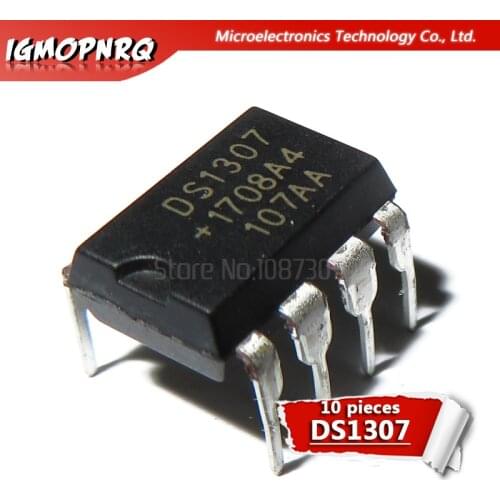 10pcs DS1307 1307 DIP-8 Real Time Clock 64x8 Serial I2C RTC new original