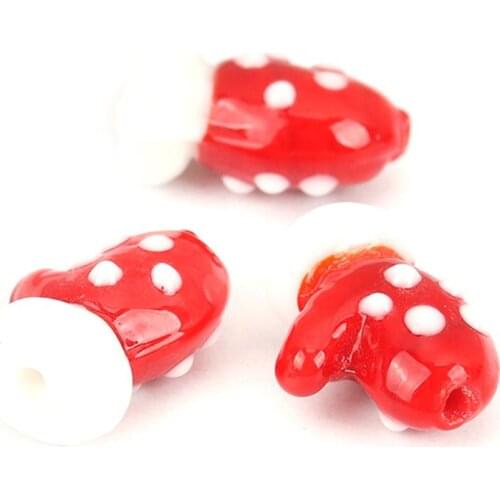 DoreenBeads Lampwork Glass Christmas Beads Glove White & Red Jewelry DIY Findings Accessories Charms About 18mm x 14mm, 5 PCs