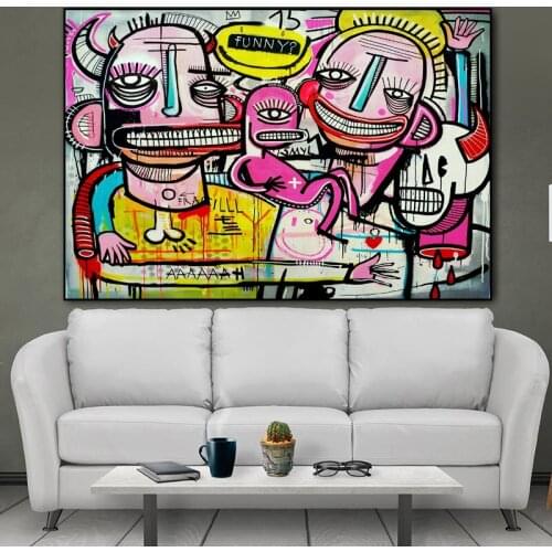 Graffiti Street Art Joachim Abstract Colorful Canvas Painting Wall Art Pictures For Living Room Bedroom Home Decoration Framed