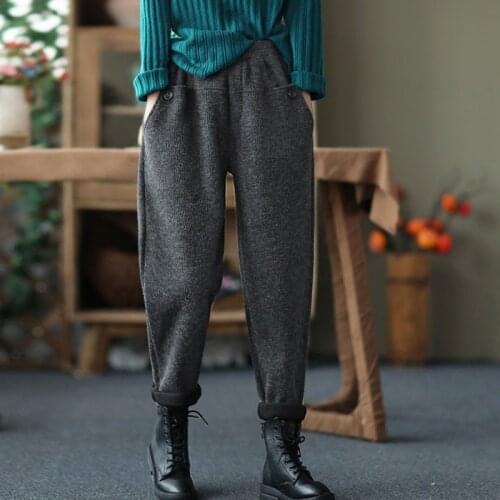 Женские трикотажные брюки Johnature China At AliExpress