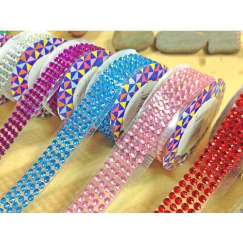 Fashion Lovely High Quality Self-Adhesive Acrylic Rhinestones Stick On Scrap Booking Craft Sticker Tape CLH@8