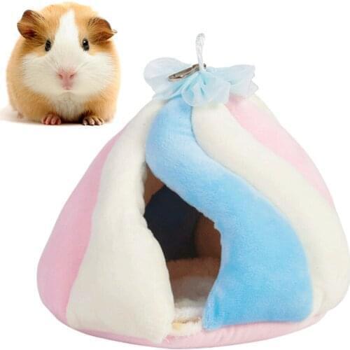 Small Pet Nest Pet Bed House Hanging Nest Winter Warm Pet Cage Hanging Sleeping Bed Colorful Hammock For Hamster Guinea Pig