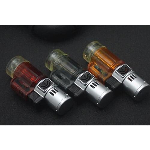 Micro double 2 nozzle Mini Metal gas welding torch high - pressure straight fire Windproof ligter