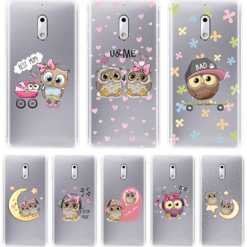 Owl Moon Heart Love Kawaii Cute Funny Mom Girl Phone Case For Nokia X6 7 Plus Silicone Soft Back Cover For Nokia 8 6 5 3 2 1
