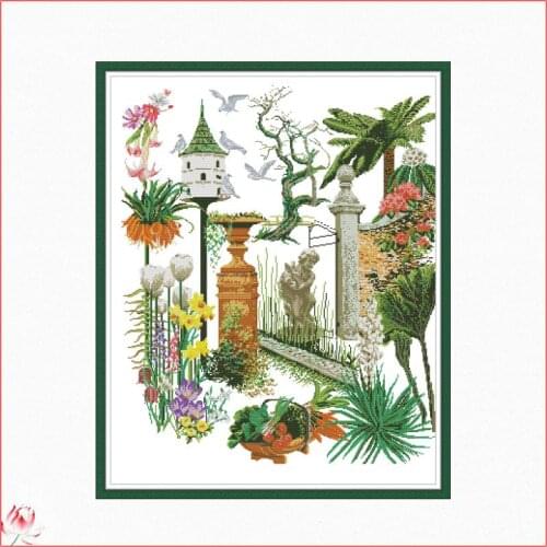 Beautiful Garde Cross Stitch Kit DIY Scenery Pattern Chinese Embroidery 11CT 14CT Needlework Sewing Kit Home Decoration Crafts