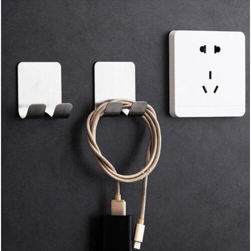 Wall Adhesive Stainless Steel Hooks Razor Holder Family Robe Hanging Hooks Shelf Shaving Shaver Rack Hat Bag Key Wall Hanger