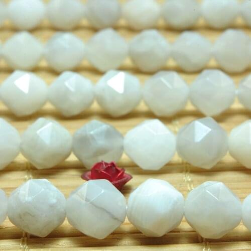 Natural White Crazy Lace Agate Diamond Faceted Round Loose Beads Wholesale Gemstone Semi Precious Stone Jewelry Making Design
