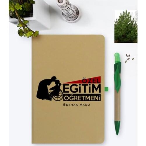Personalized Special Education Teacher Environmentalist Notebook and Seeded Pen Set-1