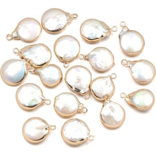 Natural Freshwater Pearl Pendants Round shape Charms Pendants For jewelry making DIY Necklaces Bracelet earrings Accessories