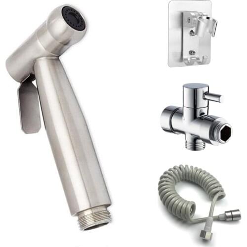 Handheld Toilet Bidet Sprayer Set Kit Stainless Steel Hand Bidet faucet for Bathroom Hand Sprayer Shower Head Self Cleaning