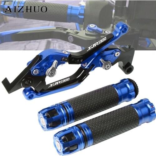 Motorcycle Brake Clutch Lever Extendable+Handle Grips Handlebar For YAMAHA XJR1300 XJR 1300 RACER 2004-2016 2015 2014 2013 2012