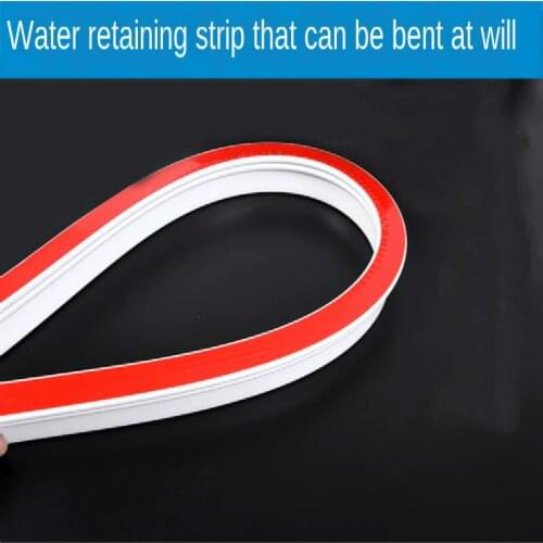 Water Retaining Strip Bendable Self-adhesive Silicone Waterproof Silicone Strip For Bathroom Shower Room Floor Partition Toilet