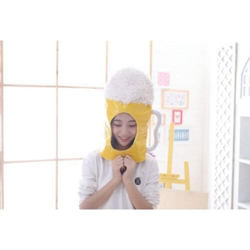 Funny Toy Beer Hat Creative Plushed Toy Hat Cosplay Party Headwear Lovely Birthday Gift Soft Toy Hat Photo Props