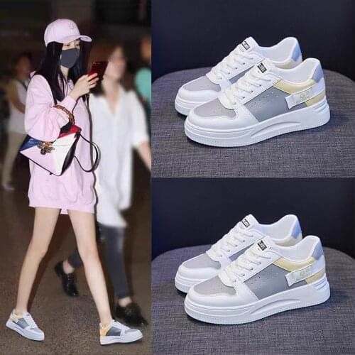Spring Fashion Small White Shoes Woman 2021 New Breathable Students Joker PU Leisure Board Shoes Street Shot Sneaker Shoes Woman