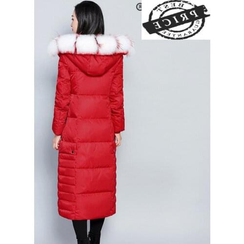 Winter Duck Down Jacket Women Long Down Coat Female Thick Slim Jackets Clothes Ladies Large Fur Hooded Warm Coat Mxg2a01a