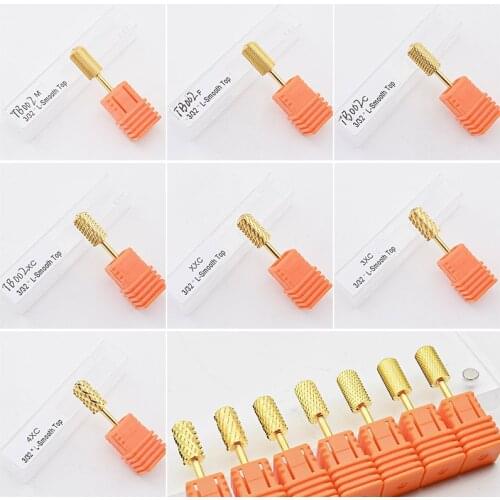 1PC Ceramic Nail Drill Bits For Electric Drill Machine Accessory Gold Tungsten Carbide Ceramic Milling Cutter Nail Files $#&TH19