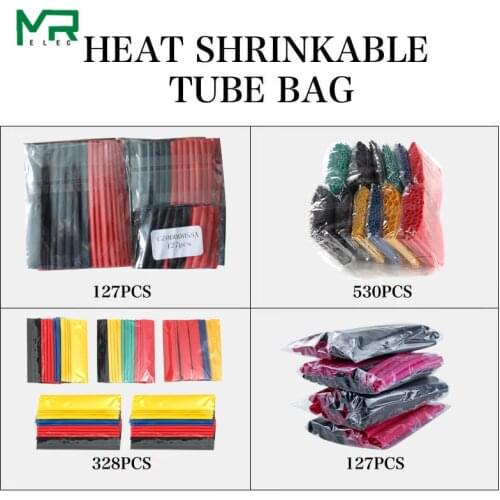 127/ 328/ 530 pcs/box 2:1 Wrap Wire Cable Insulated Polyolefin Heat Shrink Tube Ratio Tubing Insulation Shrinkable Tubes
