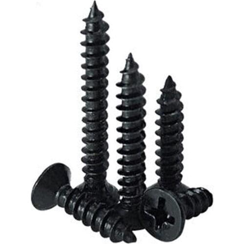 30pcs M2.6 Black zinc GB846 Countersunk head self-tapping screws flat heads Electronic precision 5mm-12mm Length