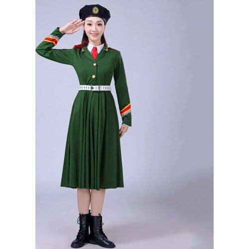 Army of China Performance Costume Military Uniform Women Solider Clothing Photography Army Chorus stage wear