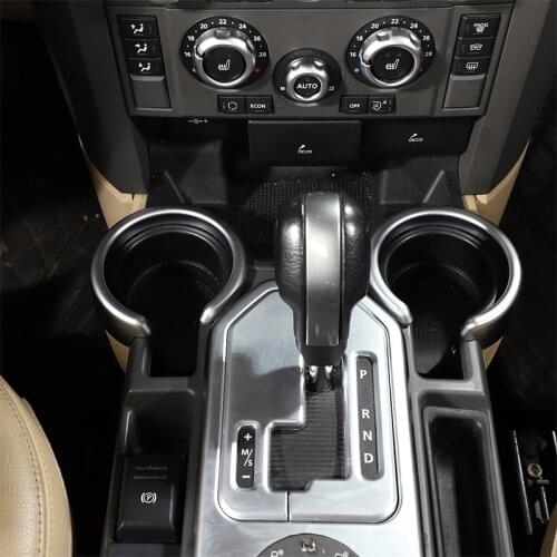 Car Interior ABS Chrome Central Control Front Drain Cup Holder Decorative Ring for Land Rover Discovery 3 2004-2009 Accessories