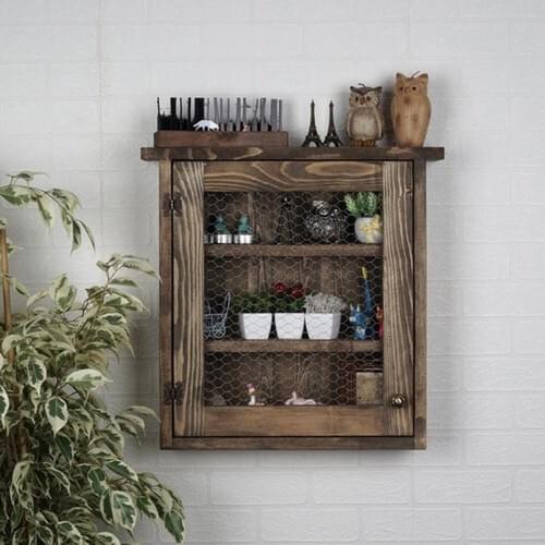 Supply Center Wood Kitchen Cabinet Wire Detailed Cup Plate Rack Terek