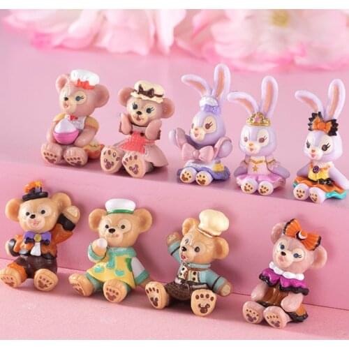Disney 3Pcs/Set Disney Bear Duffy ShellieMay Stella Lou Rabbit Cute Action Figrue Toys Car Decoration Toys Gifts for Children