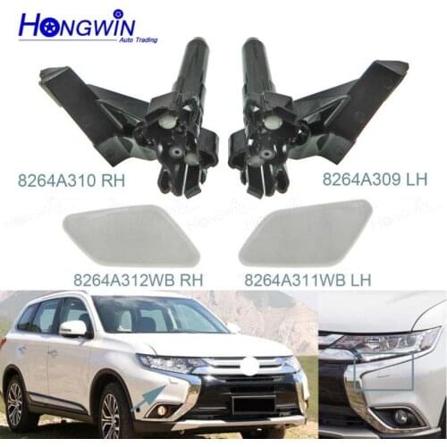 HW Front Headlight HeadLamp Washer Nozzle With Cover Lid Cap Shell Unpainted For Mitsubishi For Outlander 2016-2019 8264A310