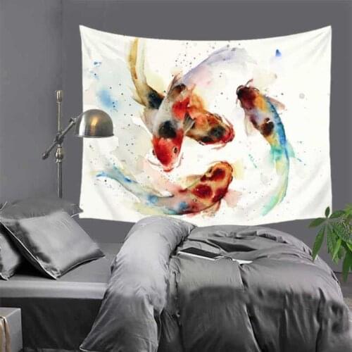 Tapestry Spirit of Adventure Quote over A Fish turtle, octopus Body Wildlife Motivational Grunge Design,Wall Hanging for Bedroom