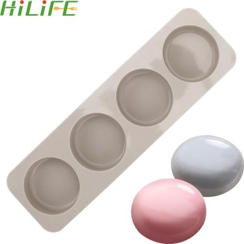 HILIFE 4 Holes Baking Mould Kitchen Tools Round Oval Shape Silicone Cake Mold Household Useful Chocolate Jelly Ice Block Maker