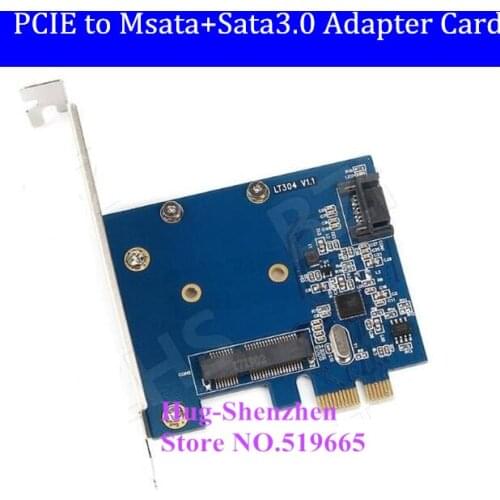 Desktop PCI-E PCIE PCI Express to Msata+SATA3.0 adapter card pcie to msata ssd adapter extend card for PCI-E 1x/4X/8X/16X