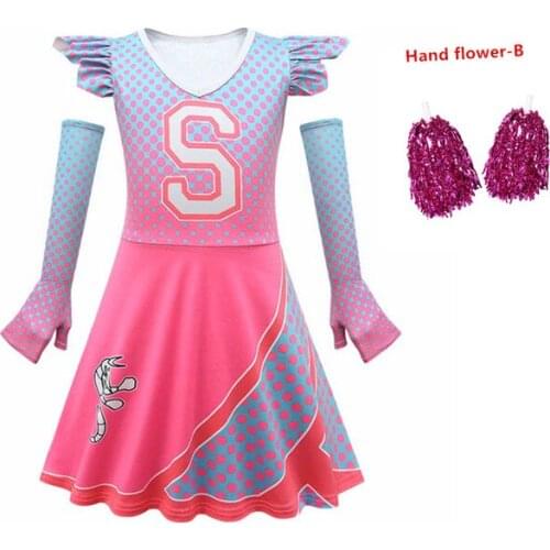 Girls Zombies 2 Addison Cosplay Halloween Costumes Fashion Kids Fancy Princess Dresses Cheerleading Outfits Party Clothing Sets