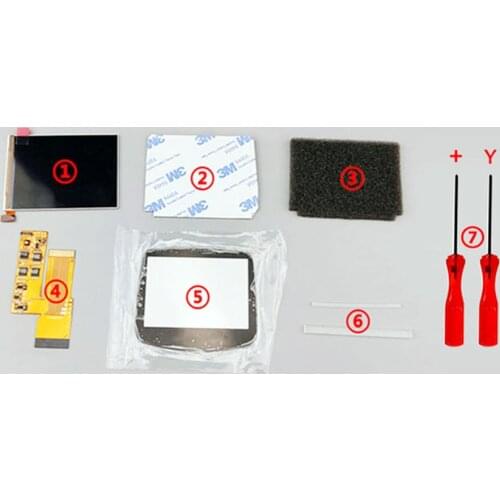 IPS V2 LCD screen kit, 10-level high-brightness IPS-backlit LCD+installation tool for GBA Game Boy Advance Console