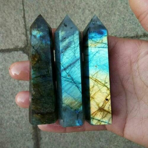 Beautiful natural labrador stone crystal point Madagascar natural crystal reiki healing