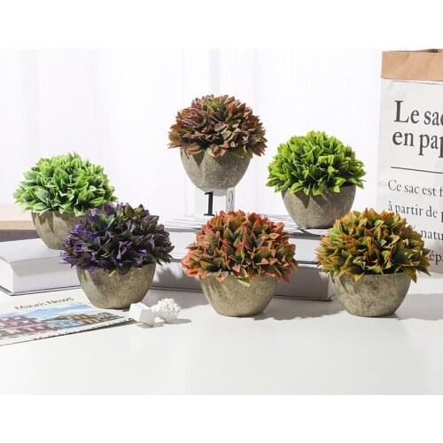 The new paint on the orange leaf bonsai simulation plant home desktop decoration green plant simulation bonsai