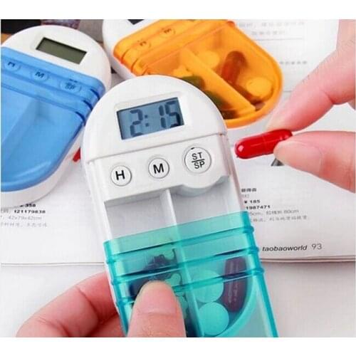 Wholesale Automatic Pill Box Timer Electronic Timing Pill Case Portable Outdoor Travel Medicine Box