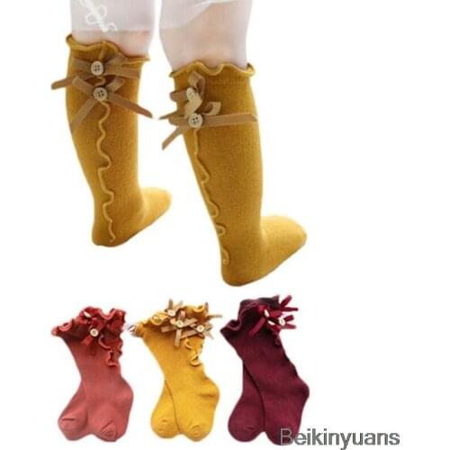 Autumn and winter cotton kids princess girls socks children knee high socks beauty baby legs set newborn baby girl socks