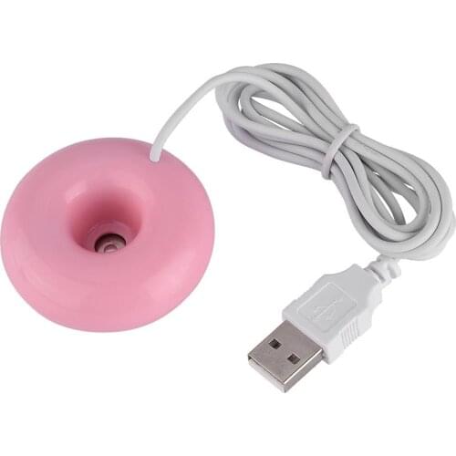 Floating USB Humidifier Mini Donut Shaped Diffuser Creative Sprayer Fogger Mist Maker at Office Computer Air Condition Room