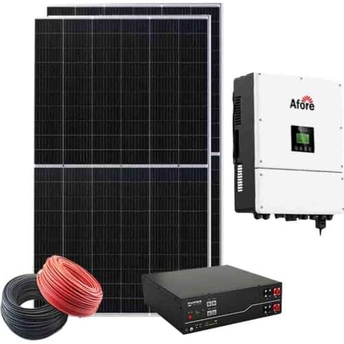Easy installation 3kw hybrid solar system with mppt inverter generator charger life po4 battery