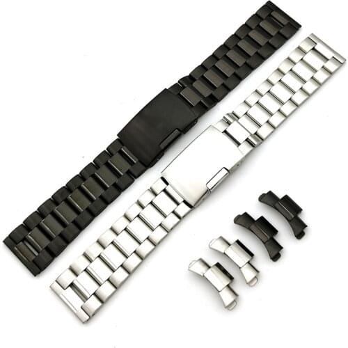 18mm 20mm 22mm Watchband Stainless Steel Strap Arc Mouth bracelet metal watchband For Seiko Replacement Strap Curved End link