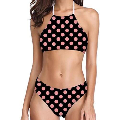 European and American Ladies Triangle Split Printed Sexy Bikini Swimsuit for Women