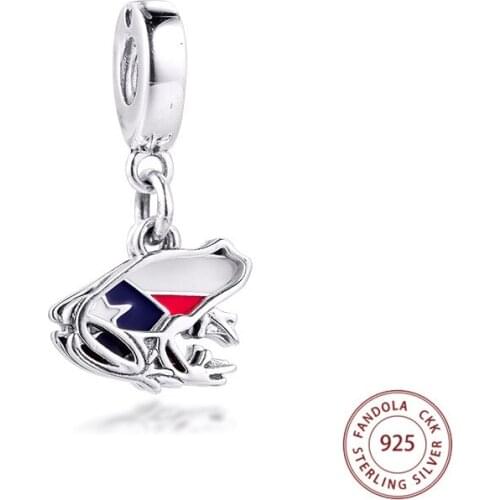 CKK Fits Pandora Bracelet 925 Sterling Silver Puerto Rico Frog Dangle Charms Beads Women DIY Jewelry Making bijoux