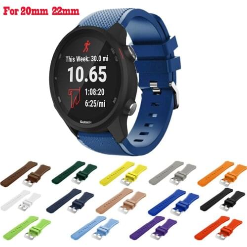 New 20mm 22mm Garmin Venu/Vivomove HR silicone strap for Garmin Forerunner 245/645/ MUSIC/Garmin Vivoactive 4/3 MUSIC watchband