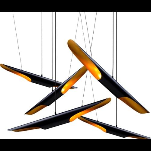 Nordic Iron Pipe Inclined Port Pendant Lights Bar Restaurant Living Room Dining Table Hanging Lamps American Kitchen Lighting