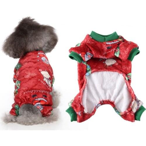 Dog Winter Soft Clothes Fleece Christmas Dog Jumpsuit Pajamas Coat Jacket for French Bulldog Chihuahua Clothing