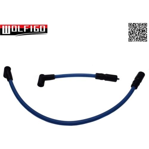 WOLFIGO Blue 10.4mm 10mm Fit for Harley Davidson Big Twin 99-19 FXD Dyna Softail Spark Plug Wire Set DYNA-409BL New