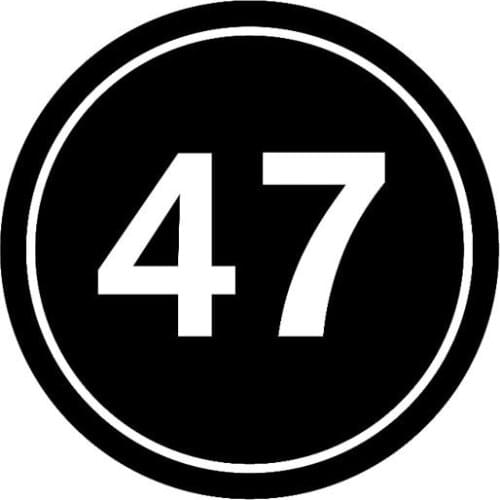 Funny Number 47 Round Circle Car Sticker Windshield Bumper Motorcycle Decor High Quality KK Vinyl Cover Scratches Waterproof PVC