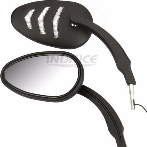 Sequential LED Turn Signal arrow Mirrors for harley touring street glide flhx arrow led turn signal mirror for softail black