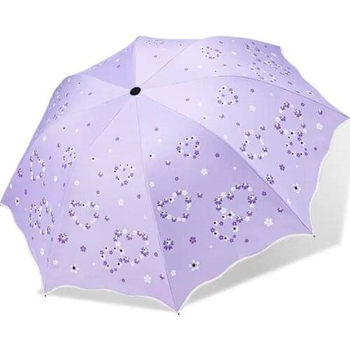 Brand Anti-UV Umbrella For Women Fashion Flower Folding Umbrellas Girl Gift Modish Parasol Pocket Windproof Portable Travel