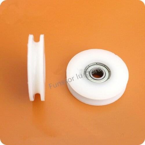 10pcs U Nylon plastic Embedded 608 Groove Ball Bearings 8*46.5*10mm Guide Pulley